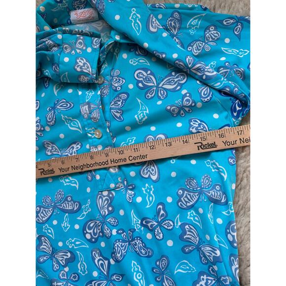 Lilly Pulitzer The Lilly Vintage Blue Maxi Dress with Butterflies SzXS/S NO BELT - Picture 7 of 13